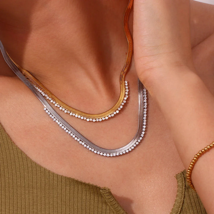 Skanto | Herringbone Diamond Dazzle Necklace
