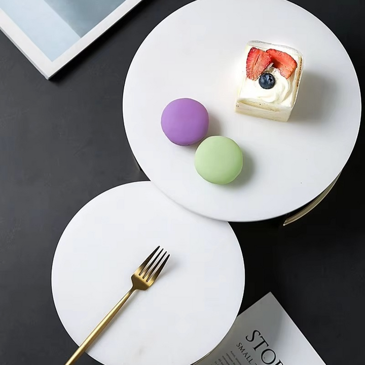 Skanto | Nordisk Naturlig Marmor Kakefat og Dessertdisplayfat