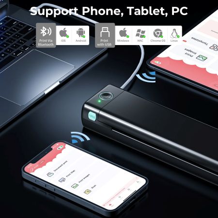 Skanto | Ultimate Wireless A4 Termisk Skriver - Kompatibel med Android, iOS & Laptoper
