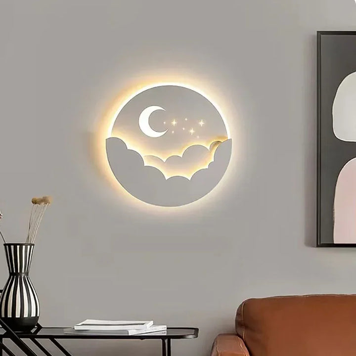 Skanto | Magisk LED Vegglampe – Måne & Stjerner Nattlys