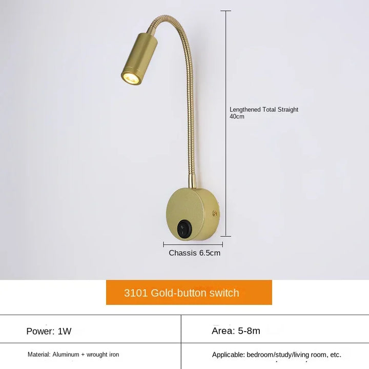 Skanto | Allsidig LED Vegglampe: Moderne, Fleksibel, Perfekt for å Lese i Sengen