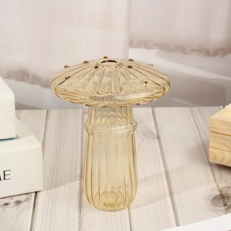 Norvo | Glass Flora Soppvase laget av Farget Glass | Kreativ Design for Hydroponikk & Dekor | Håndpolert & Transparent | 12×10 cm