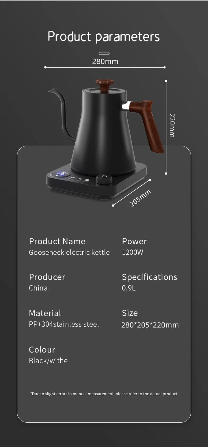 Skanto | 1200W Intelligent Elektrisk Vannkoker - Goose Neck Hånd Brygget Kaffe-kanne for Melkepulver & Presis Brygging