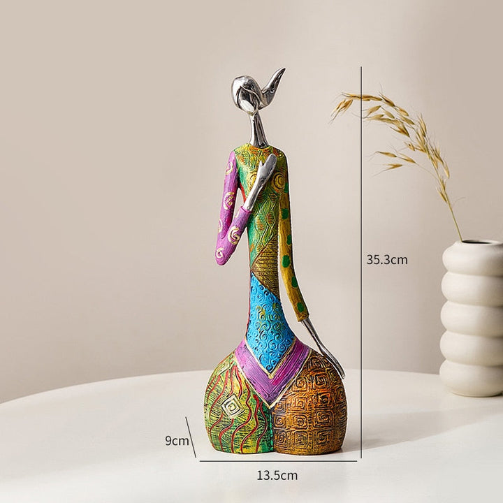 Skanto | Ins Abstrakt Kunst Kvinne Skulptur Figurer For Interiør Harpiks Statuett Farge Moderne Hjem Decor Dekorative Figurer Gaver
