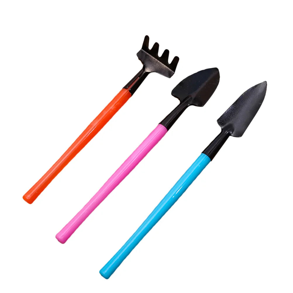 Norvo | Florinita 3-delt Mini Hageredskapssett | Håndspade, Rive & Spade | For Stueplanter & Bonsai | 22 cm Lengde