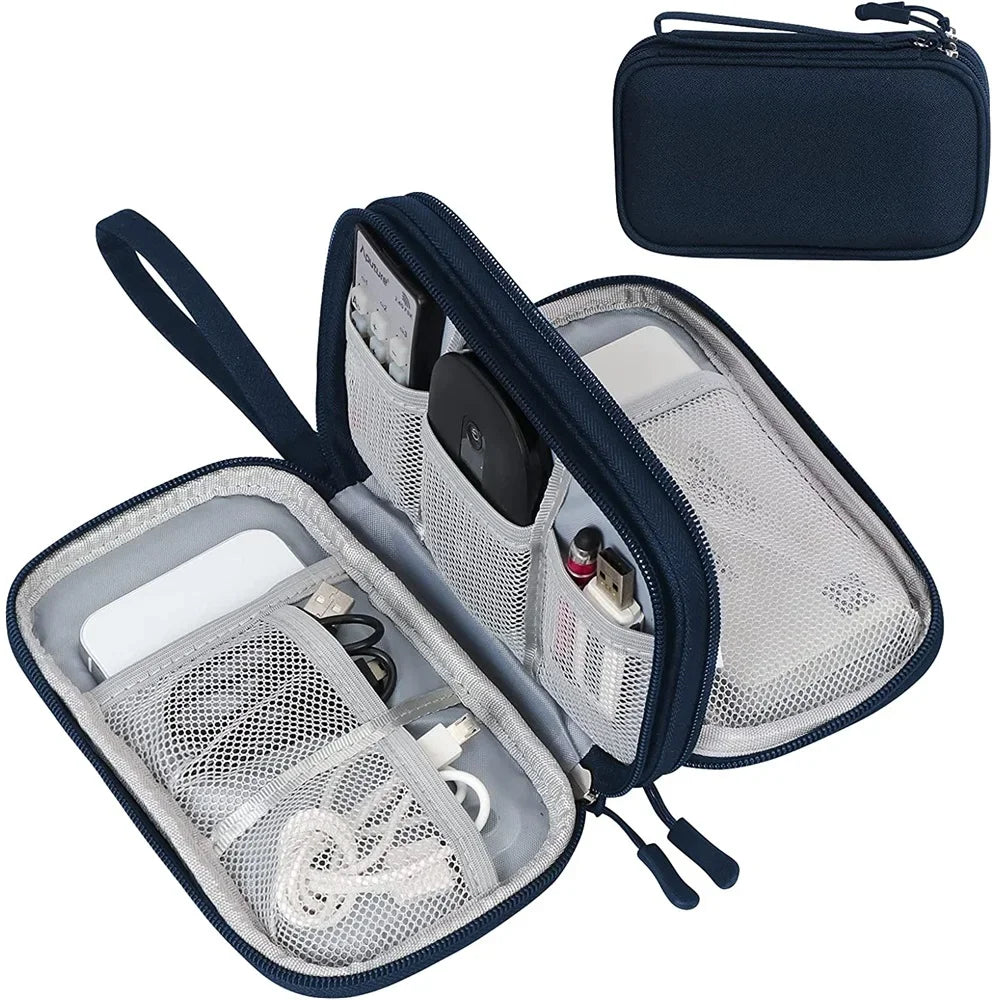 Norvo | Techviva PackSafe Elektronisk Organizer Bag | 2-lags & vanntett | For kabler, ladere, USB & tilbehør | Kompakt & bærbar