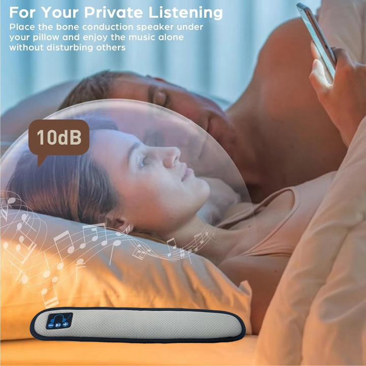 Skanto | Benledning Bluetooth 5.0 Trådløs Høyttaler, Bærbar Stereo Lydbar for Underpute Avslapning og Bedre Søvn