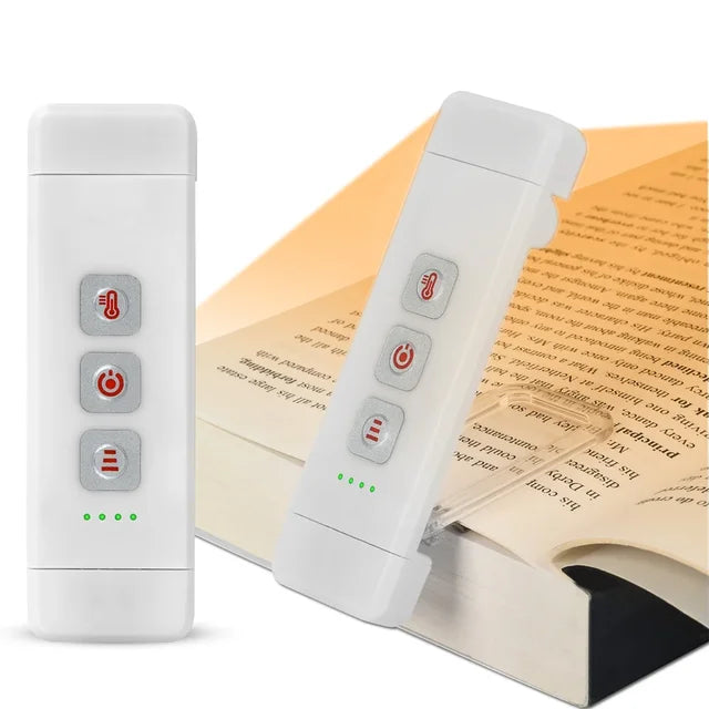 Skanto | Klips-lys for bøker, USB-oppladbart leselys med timer, bærbart LED-bokmerke-lys for seng og skrivebord