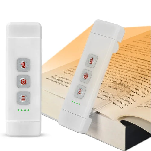 Skanto | Klips-lys for bøker, USB-oppladbart leselys med timer, bærbart LED-bokmerke-lys for seng og skrivebord