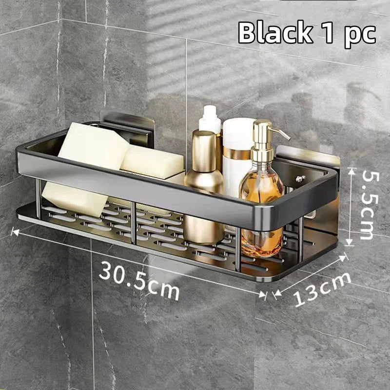 Norvo | Aluminiumlegering Badehylle - Ingen boring Kjøkkenoppbevaring Organizer, Shampoo hylle, Dusjhylle, Enkel installasjon Badeutstyr