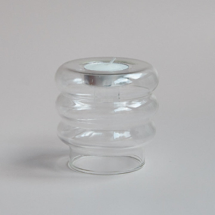 Skanto | Glas-Spiral-Kerzenhalter | Modernes Dekorationsdesign | Mehrfarbig