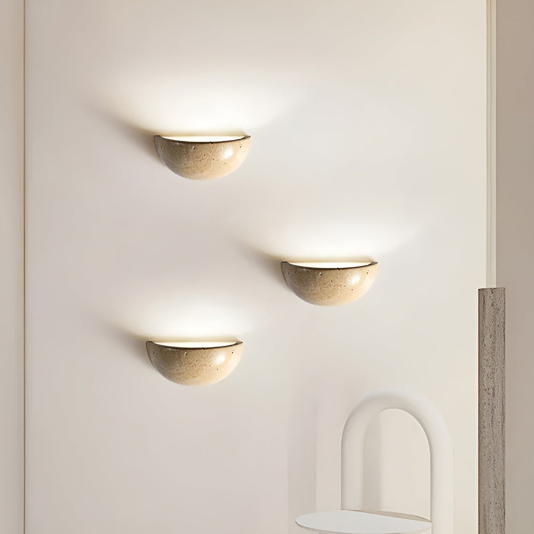 Half-Round LED Wabi-Sabi Wall Lamp - ZenGlow | Skanto