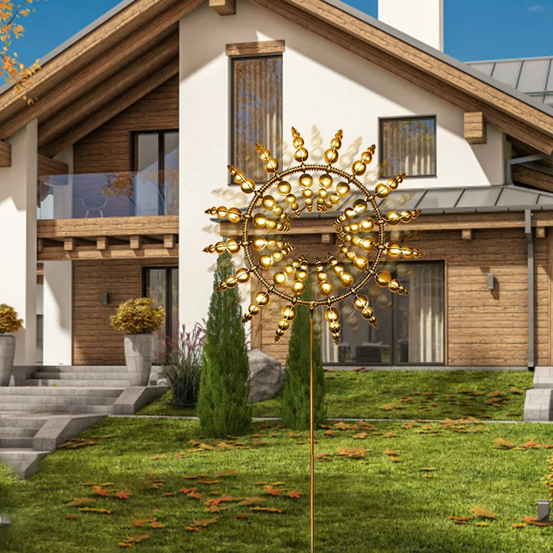 Skanto | Unik solcelledrevet kinetisk metall vindmølle spinner - Magiske vind samlere for patio, hage, plen utendørs dekorasjon