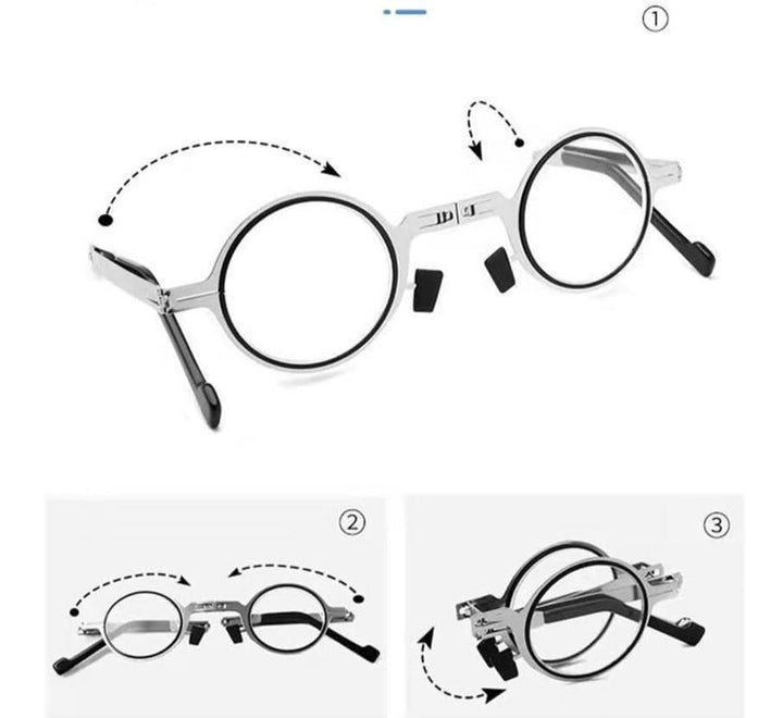 Skanto | VisionFold – Sammenleggbare lesebriller for på farten med etui (styrker +1 til +4)