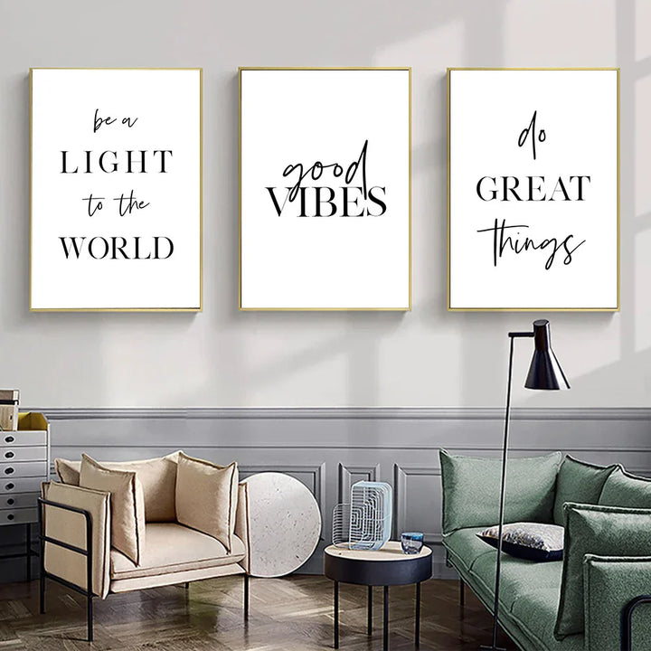 Do Great Things Motivational Quote Daily Mantra Poster Wall Art Fine Art Canvas Prints Black White Pictures For Living Room Home Office Decor | Skanto