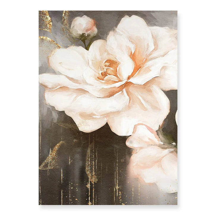 Pink Beige Petals Large Floral Wall Art Fine Art Canvas Prints Elegant Abstract Botanical Picture For Living Room Bedroom Art Decor | Skanto
