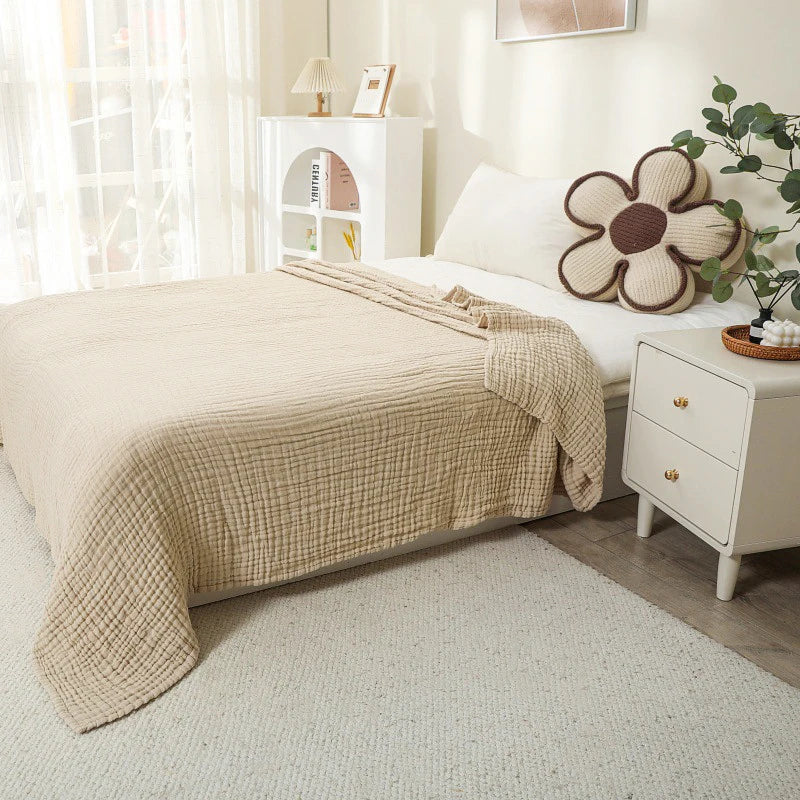 Skanto | CottonBreeze | Muslin teppe laget av 100% bomull | 6-lags, pustende og lett | For sofa og seng