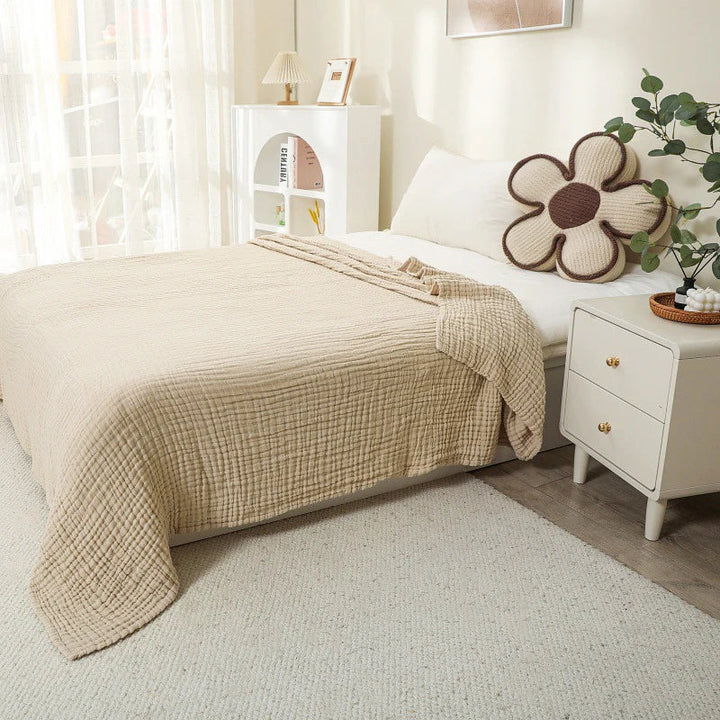 Skanto | CottonBreeze | Muslin teppe laget av 100% bomull | 6-lags, pustende og lett | For sofa og seng