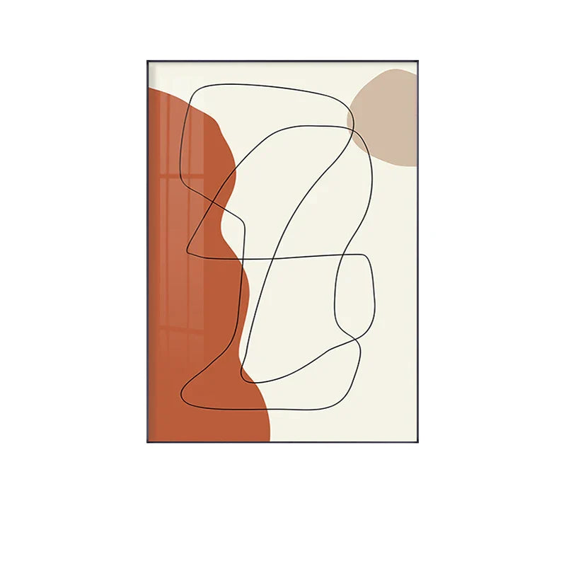 Modern Abstract Earthy Tones Geometric Wall Art Fine Art Canvas Prints Pictures for Living Room Dining Room Modern Home Decor | Skanto