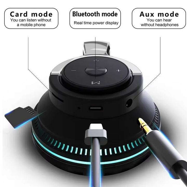 Skanto | Sammenleggbar Bluetooth 5.1 Trådløs Stereo Hodetelefon med Mikrofon for Mobil og Nettbrett