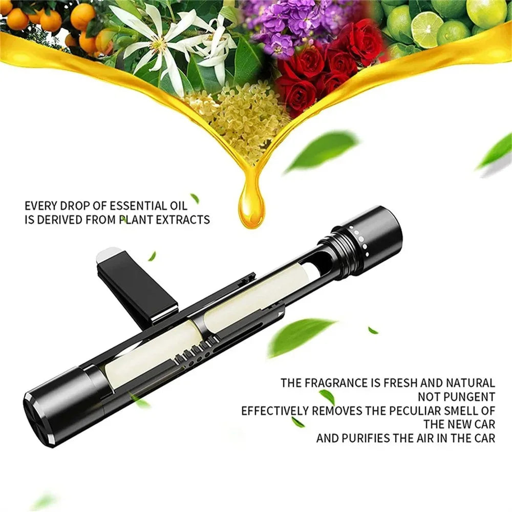 Norvo | AROMOVA Bilparfyme Klips | Langvarig naturlig duft med essensielle oljer | Justerbar ventilklips | Ingen lekkasje | For bil- og romluft