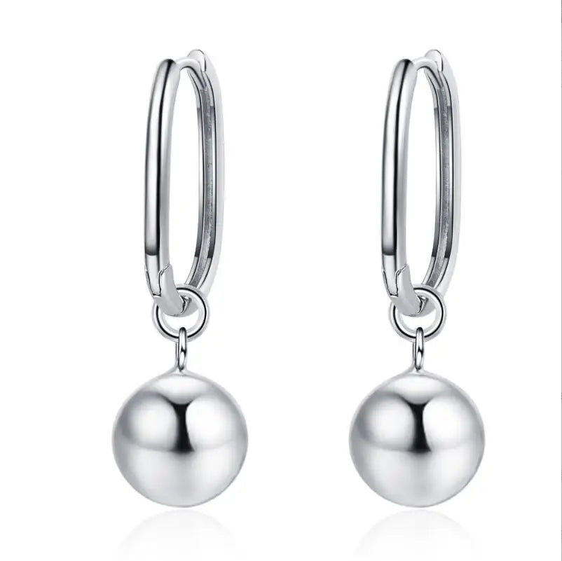 Original 925 Sterling Silver Store Perle Ball Hoops Øredobber For Kvinner 2023 Koreansk Bryllup Fest Smykke Gave For Kvinner Øredobber