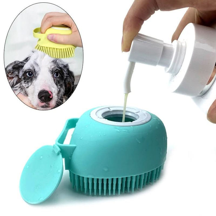 Skanto | DOGEASE – Dusjmassasjebørste med sjampo-dispenser for avslappet hundestell