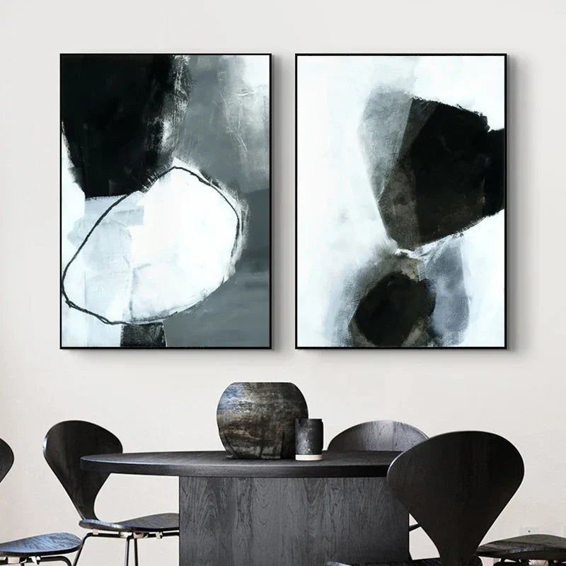 Dark Stones Abstract Wall Art Fine Art Canvas Prints Nordic Images For Modern Apartment Living Room Home Office Decor | Skanto