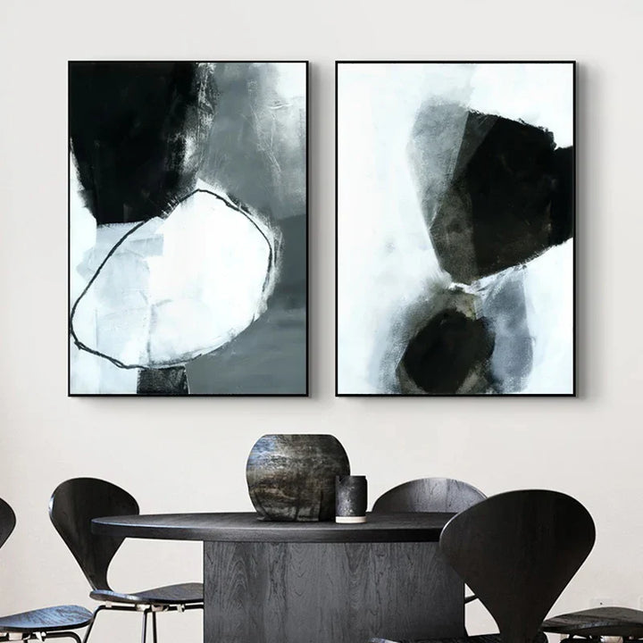 Dark Stones Abstract Wall Art Fine Art Canvas Prints Nordic Images For Modern Apartment Living Room Home Office Decor | Skanto