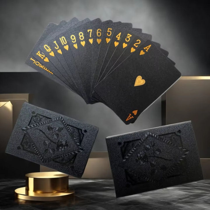 Skanto | Luksus Svart & Gull Vanntette Poker Spillkort