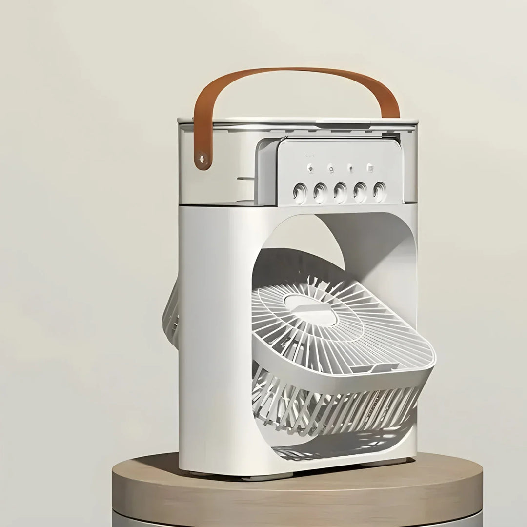 Bærbar 3-i-1 AirCooler med vifte, klimaanlegg og luftfukter - energieffektiv, 7-fargers LED-belysning | Skanto
