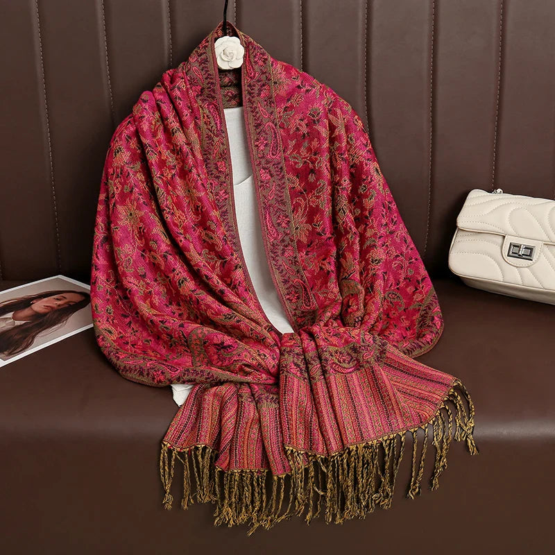 Skanto | Élégancea | Dame skjerf | Cashmere følelse | 70 × 190 cm | Luksus trykk & varm