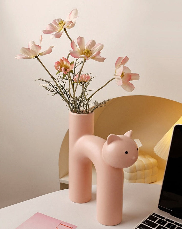 Keramisk Katt Vase | Skanto