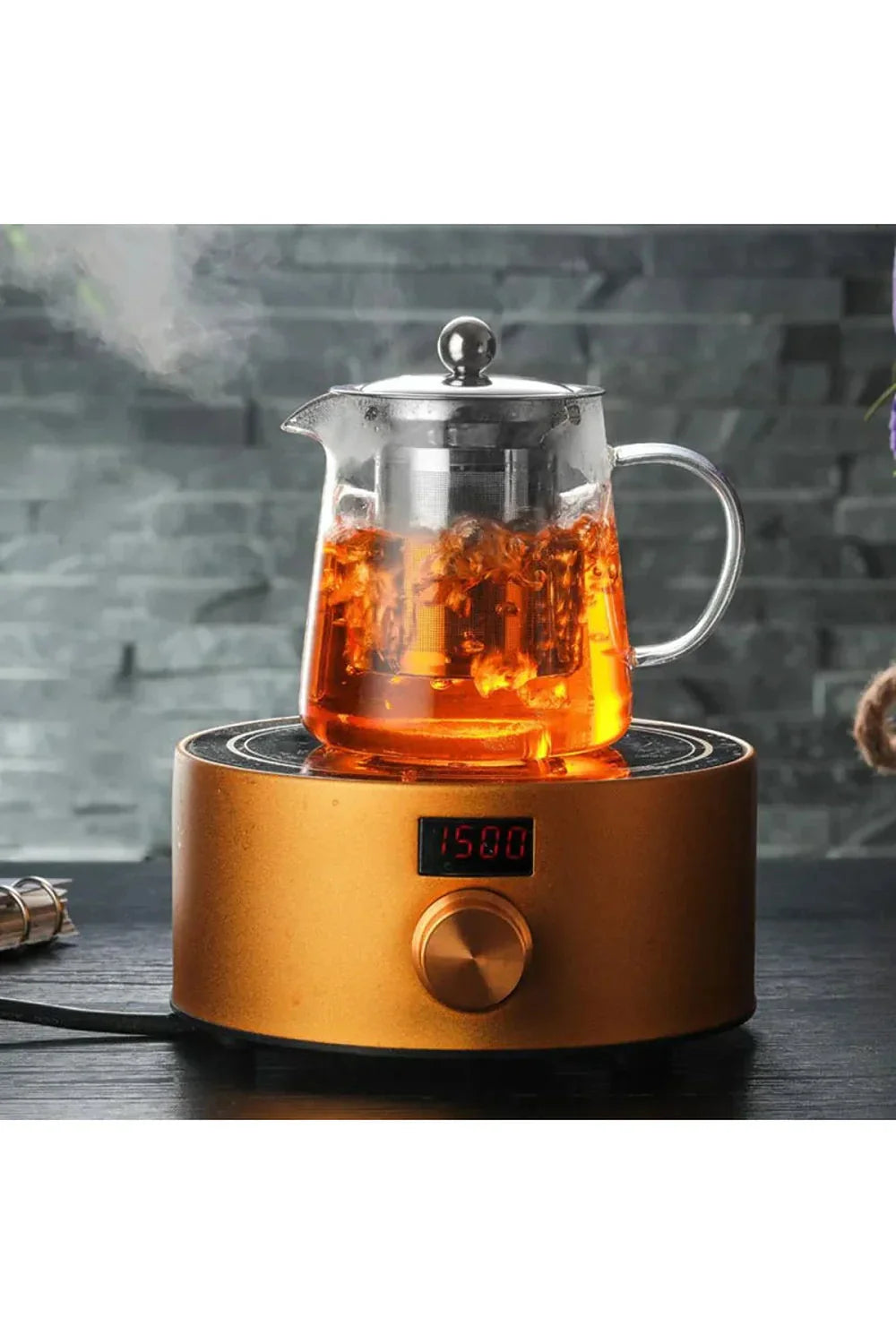 Skanto | Teapot i glass med infuser i rustfritt stål