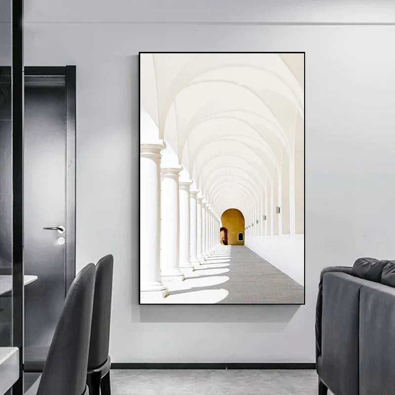 Minimalist Abstract Architectural Wall Art Fine Art Canvas Prints Posters Pictures For Modern Apartment Living Room Home Office Decor | Skanto