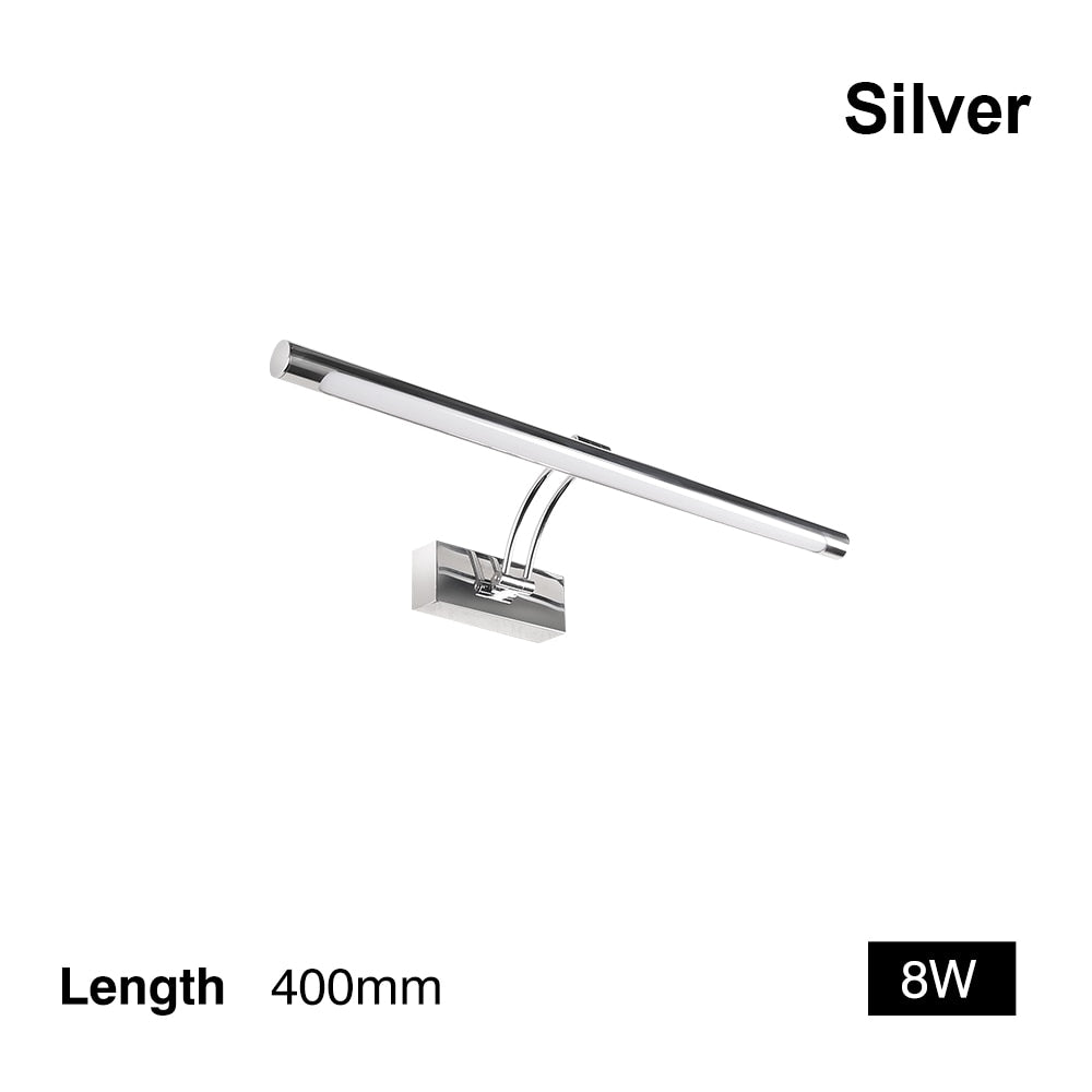 Skanto | 80-100cm LED vegglampe - Moderne svart/sølv veggbelysning til badet, innvendig montert bilde lys