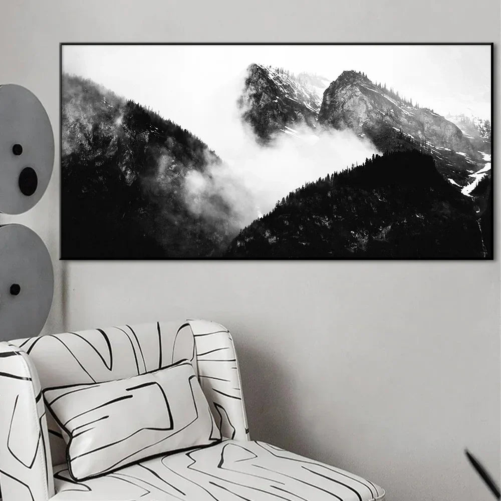 Northern Landscapes Skog Fjell Villmark Wall Art Fine Art Canvas Prints Black White Posters For Living Room Modern Home Office Decor | Skanto