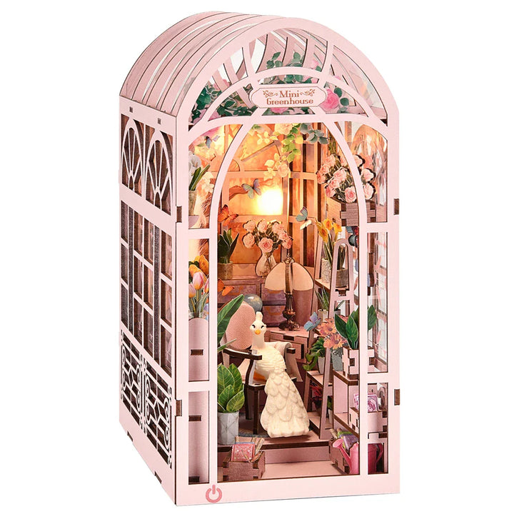 Skanto | SoleCaffè DIY Bokhylle | Miniatyr Kaffehus 3D Trebyggesett | Med LED-belysning | Kreativ Bokhylla Diorama & Gaveidé