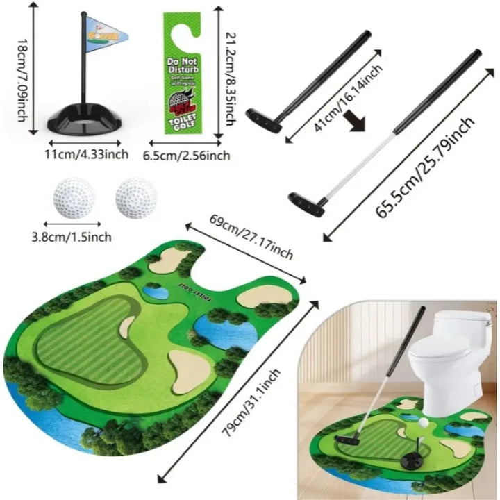 Skanto | Toalett Golf Sett | Morsom Mini Golf Spill for Badet | Perfekt Gave til Menn | Golfinity