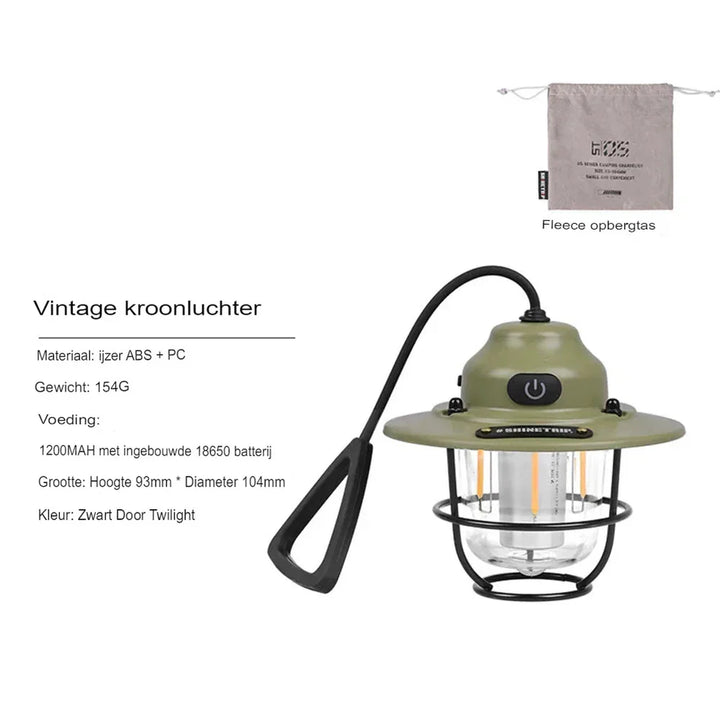 Retro oppladbar LED-lanterne for eventyr Skanto