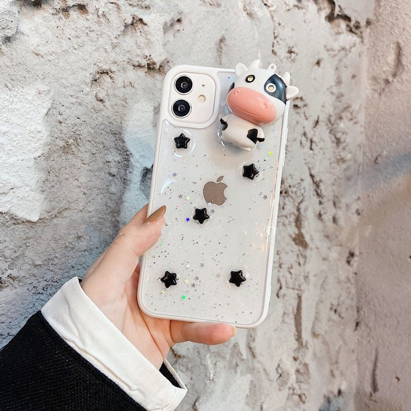 Skanto | Glødende Ku 3D Transparent iPhone Deksel