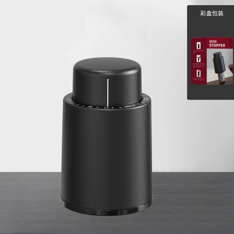 Skanto | VinoSeal | Vakuumvinflaskepropp | Med datostopper | Matkvalitet silikon | Aromabeskyttelse i opptil 7 dager