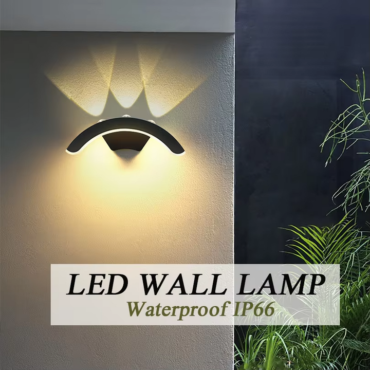 Skanto | Elegant 10W Vanntett LED Utendørs Vegglampe for Hage og Balkong - Dobbelt Spenning