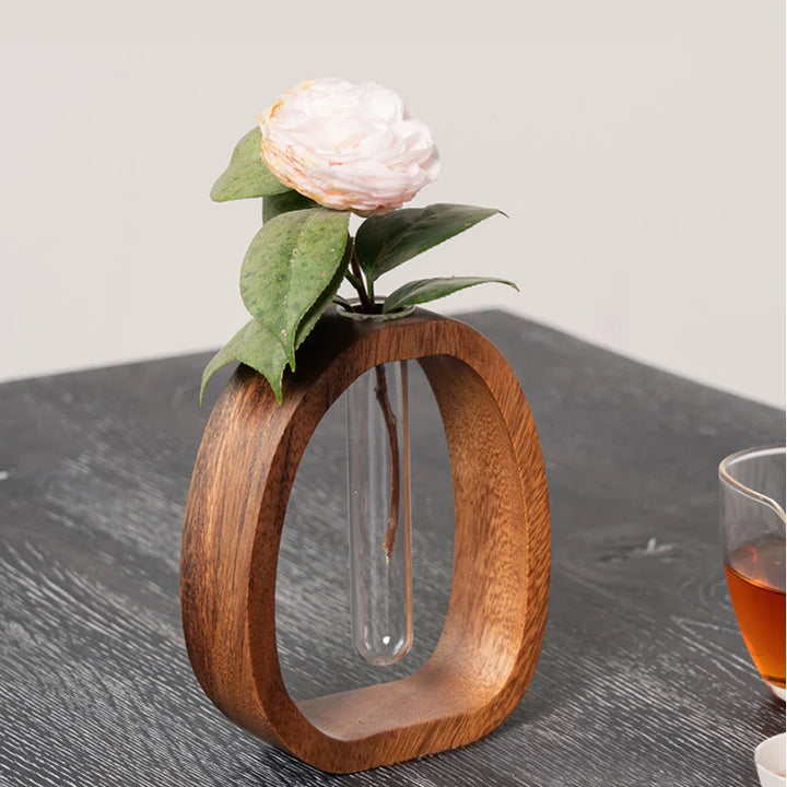 Oval Wood Frame Single Stem Vase | Skanto