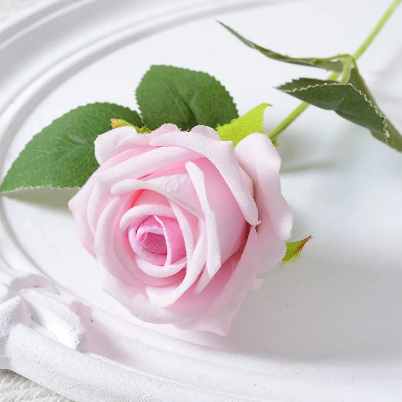 Norvo | 20 stykker Realistisk Fløyels Silke Rose Bukett