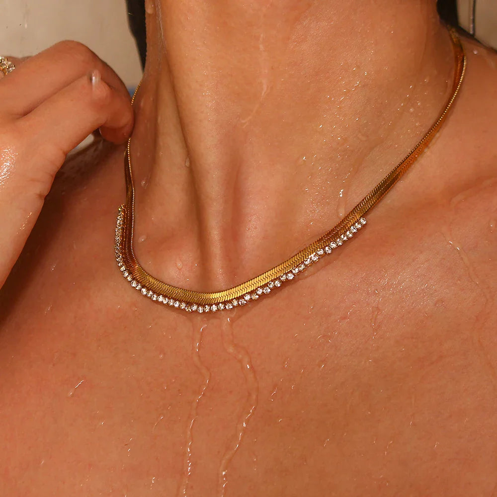 Skanto | Herringbone Diamond Dazzle Necklace