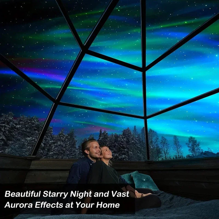 Skanto | Polariva Nordlys Prosjektor med Musikk Synkronisering og Fjernkontroll for RGB Atmosfære Belysning