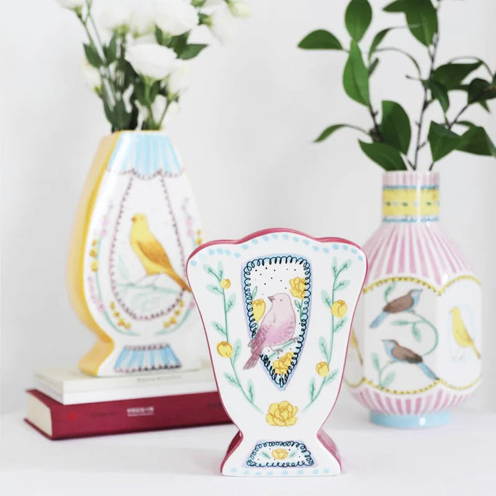 Vintage Illustrasjon Keramikk Vase | Skanto