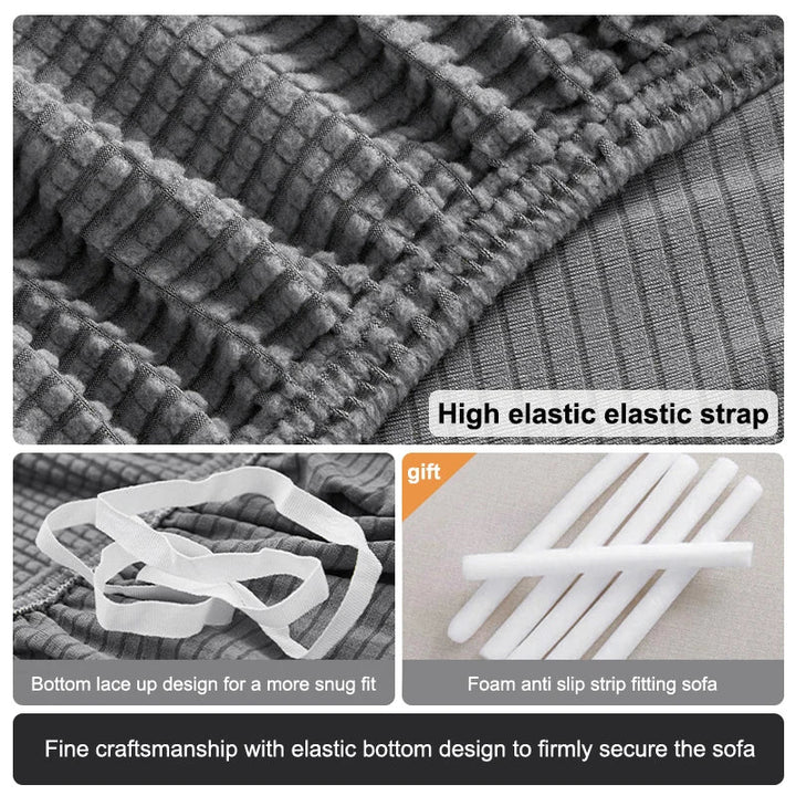 Skanto | Sofalino Stretch | Elastisk Sofabetræk | Jacquard Design | Til 1–4 Sæder & L-Form