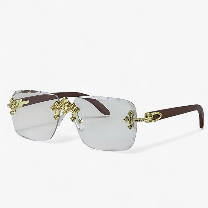Rimless Steampunk Sunglasses with Metal Details – Nirex | Skanto